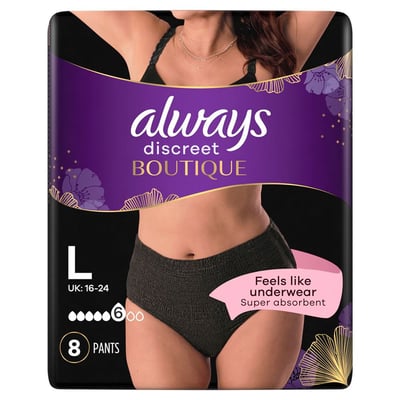 always Discreet Boutique Inkontinenz Pants L schwarz 8 Stk