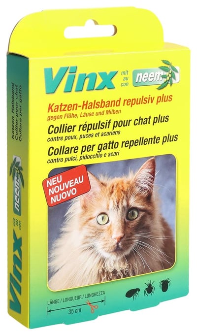 Vinx Neem Herbes bio collier pour chats 35cm
