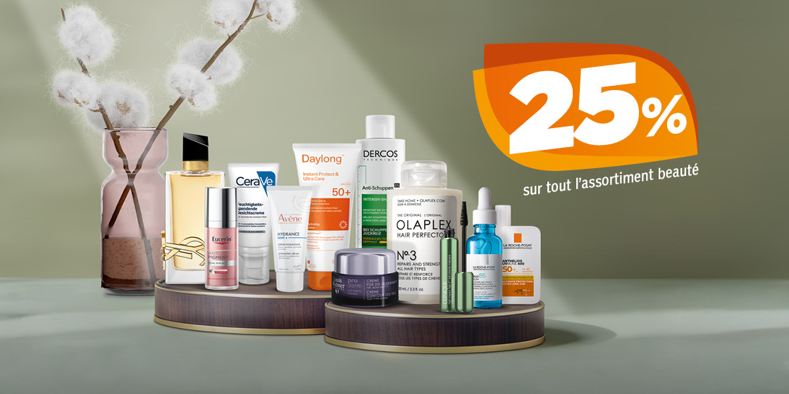 En ligne seulement  : 25 % de réduction sur tout l'assortiment beauté
