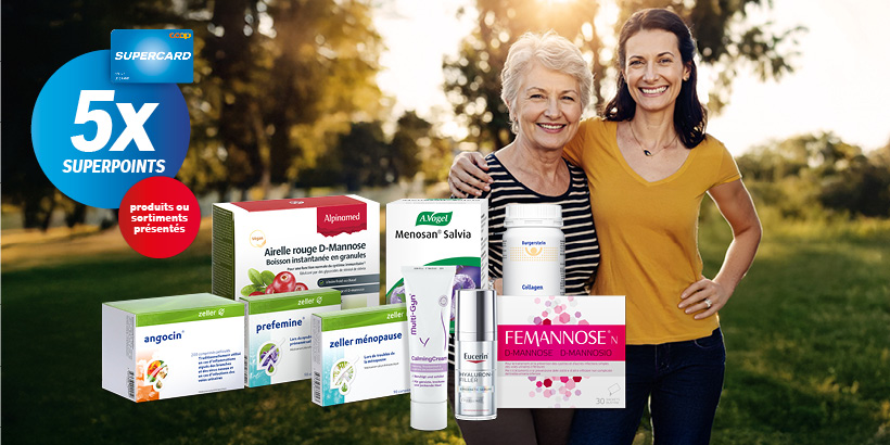 Santé de la femme: 5x plus de superpoints sur une sélection de produits