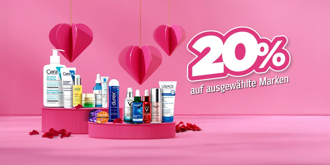Valentinstag: 20% auf ausgewählte Marken