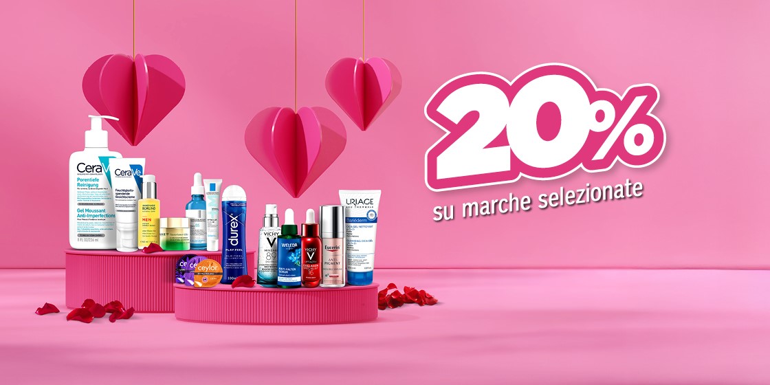San Valentino: 20% su marche selezionate