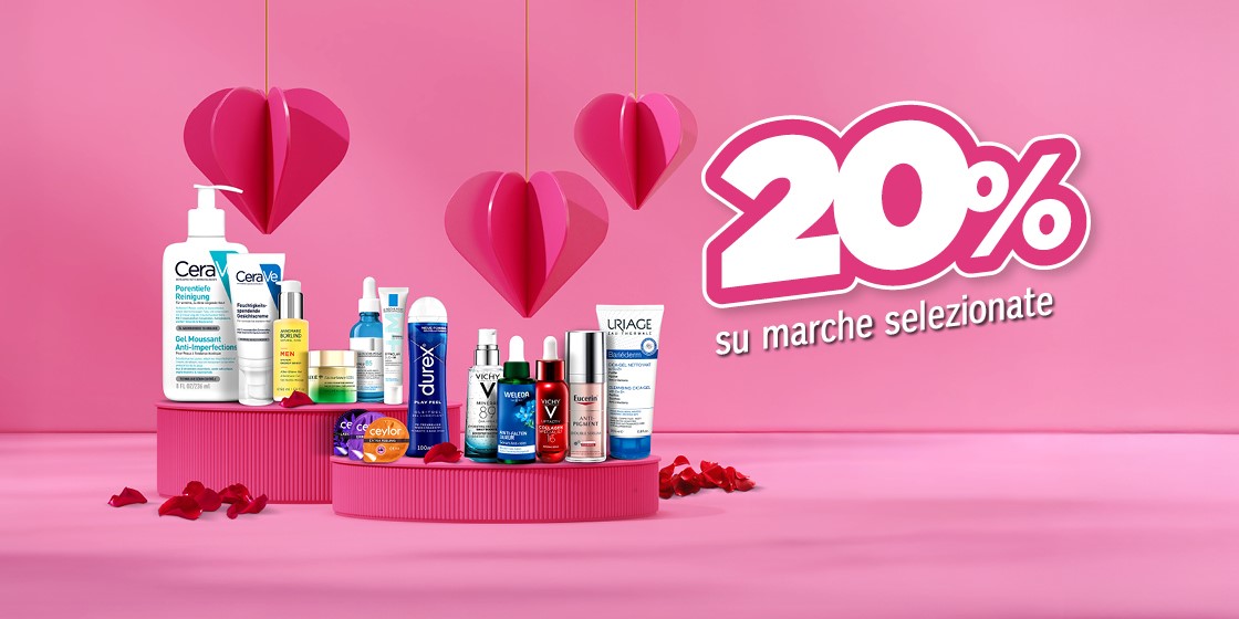 San Valentino: 20% su marche selezionate