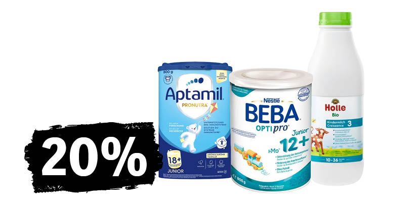 Nur Online: 20% auf Beba, Aptamil & Holle