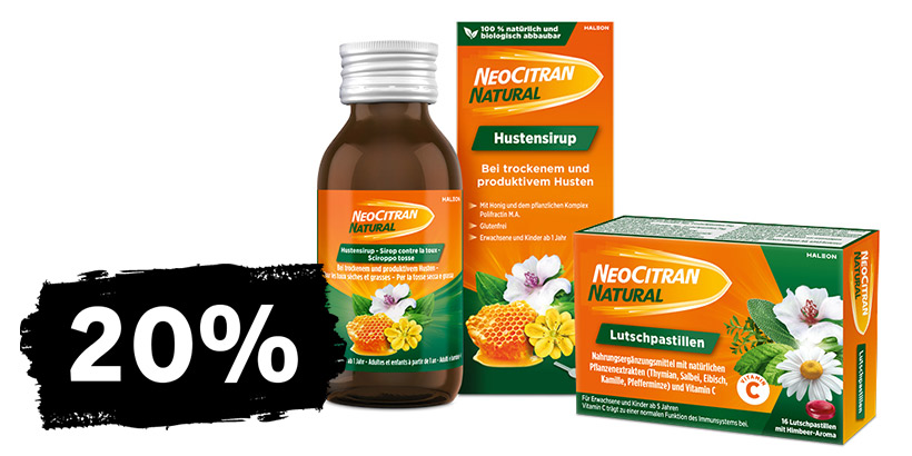 Solo online: 20% di sconto sui NeoCitran naturale