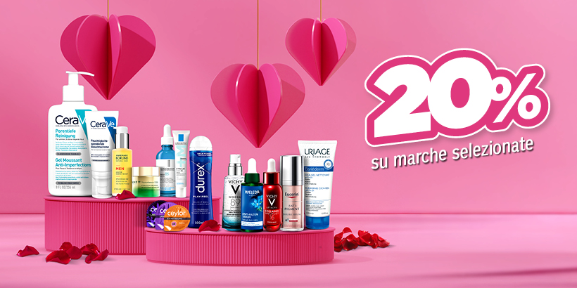 San Valentino: 20% su marche selezionate