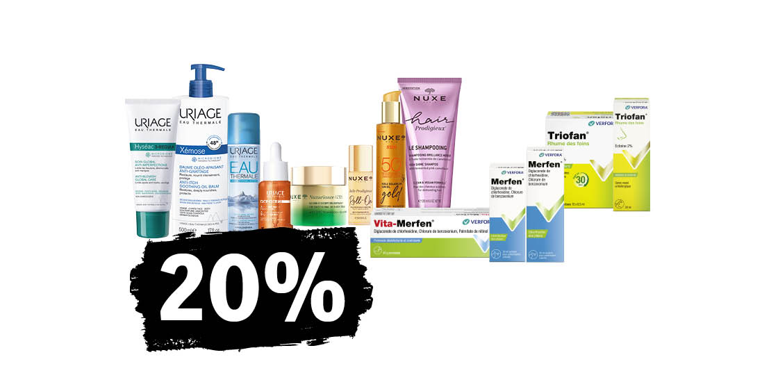 20 % sur les produits sélectionnés
