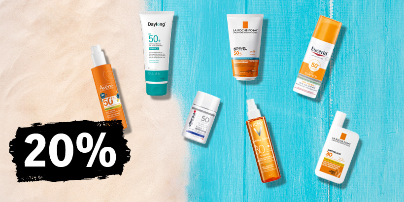 20% de moins sur une sélection de marques de produits solaires!