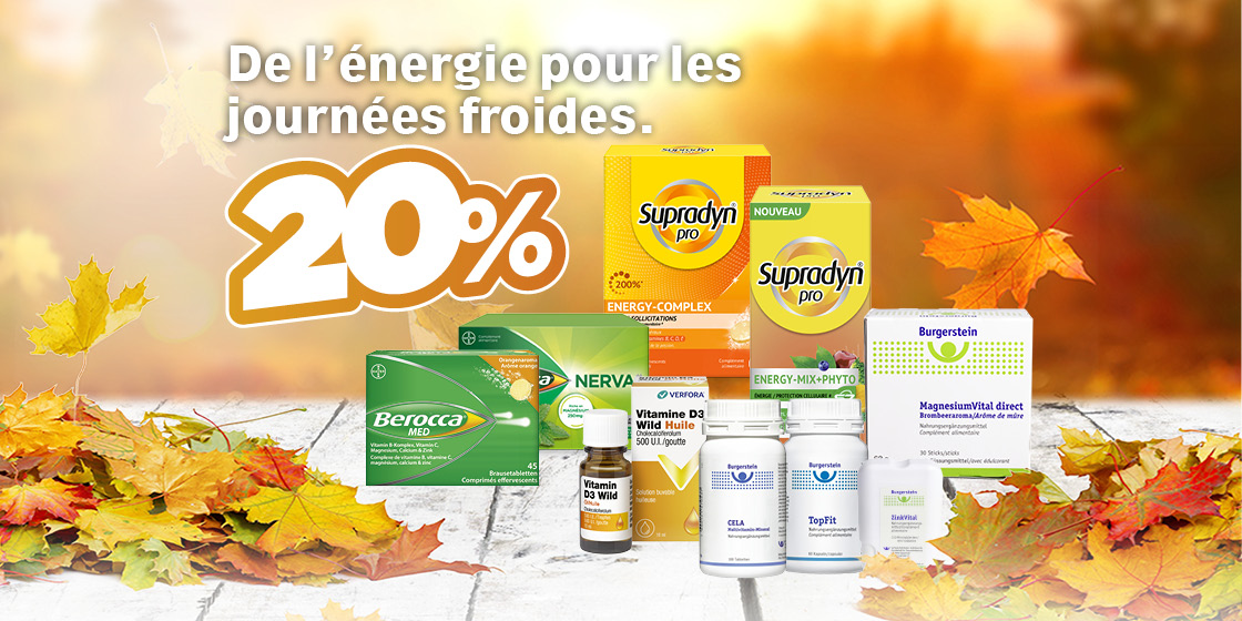 20 % sur les produits sélectionnés