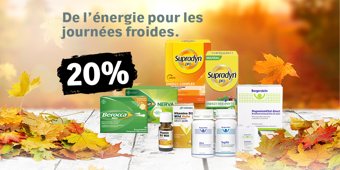 20 % sur les produits sélectionnés