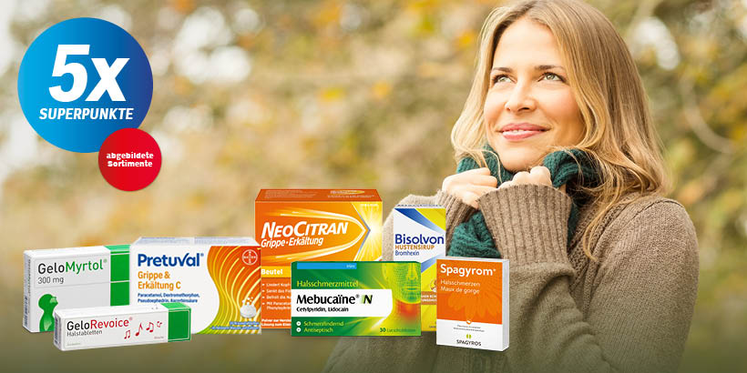 5x Superpunkte auf Ihre Erkältungshelfer!