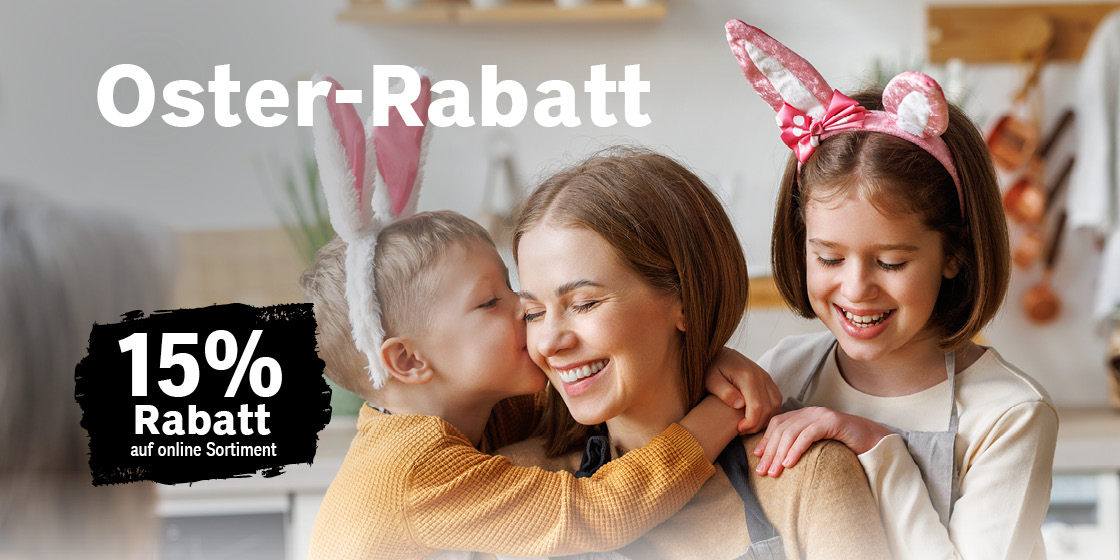 15 % Oster-Rabatt auf das gesamte Online-Sortiment