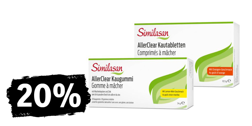 Nur Online: 20% auf Similisan AllerClear & Heuschnupfen