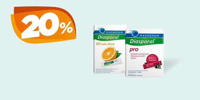 20% Rabatt auf Magnesium Diasporal Activ & Pro