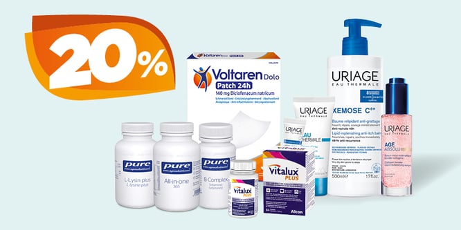 20 % de réduction sur les produits sélectionnés