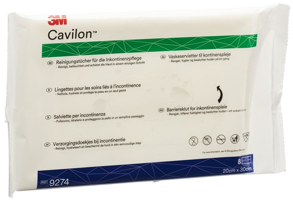 Image of 3M Cavilon Reinigungstücher für die Inkontinenzpflege 3-in-1 8 Stk
