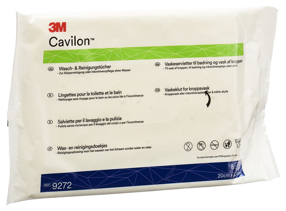 3M Cavilon lingettes pour la toilette et le bain 2-en-1 8 pce