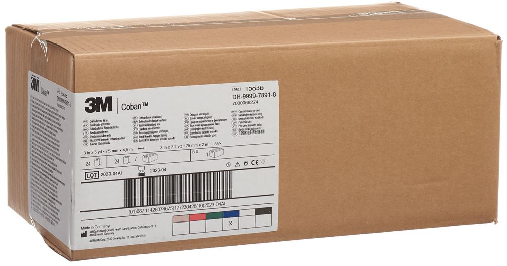 Image of 3M Coban Elastische Binde selbsthaftend 7.6cmx4.57m blau 24 Stk