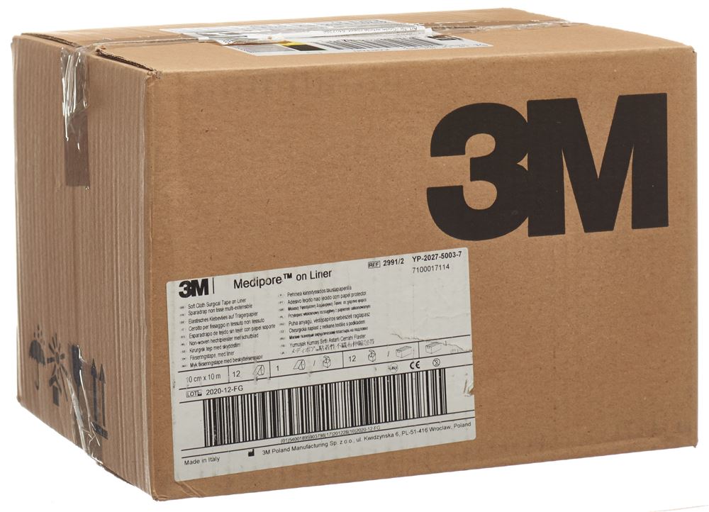 Image of 3M Medipore Klebevlies 10cmx10m Liner 12 Stk