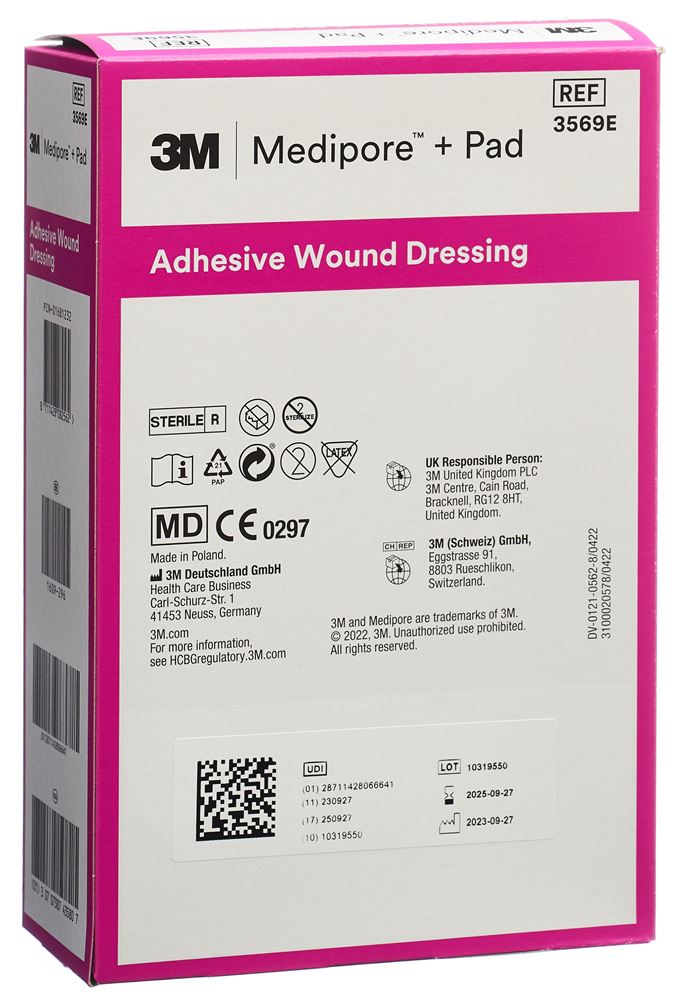 3M Medipore+Pad 10x15cm compresse 5x10.5cm 25 pce
