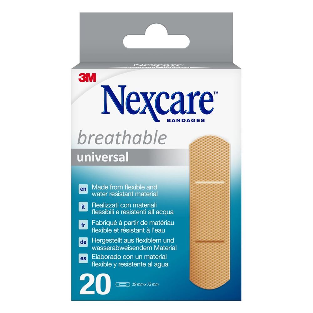 3M Nexcare Cerotti traspiranti universali 19x72mm 20 pezzi