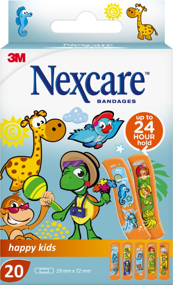 Image of 3M Nexcare Kinderpflaster Happy Kids 1.9x7.2cm 20 Stk