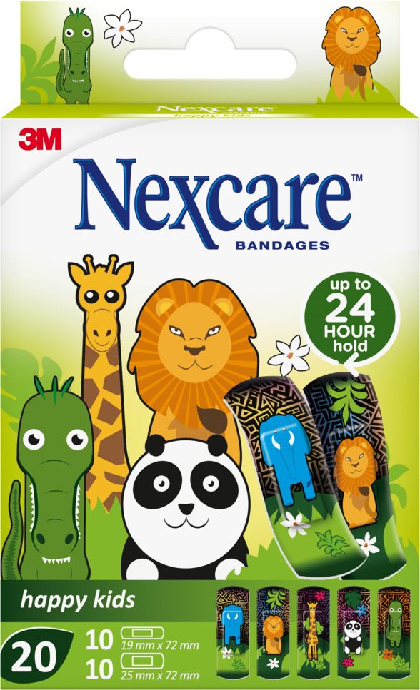 3M Nexcare cerotti bambini Happy Kids Animals 20 pezzi