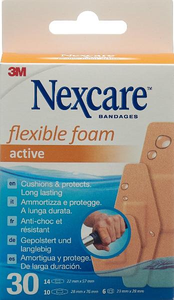 Image of 3M Nexcare Pflaster Flexible Foam Active 3 Grössen assortiert 30 Stk