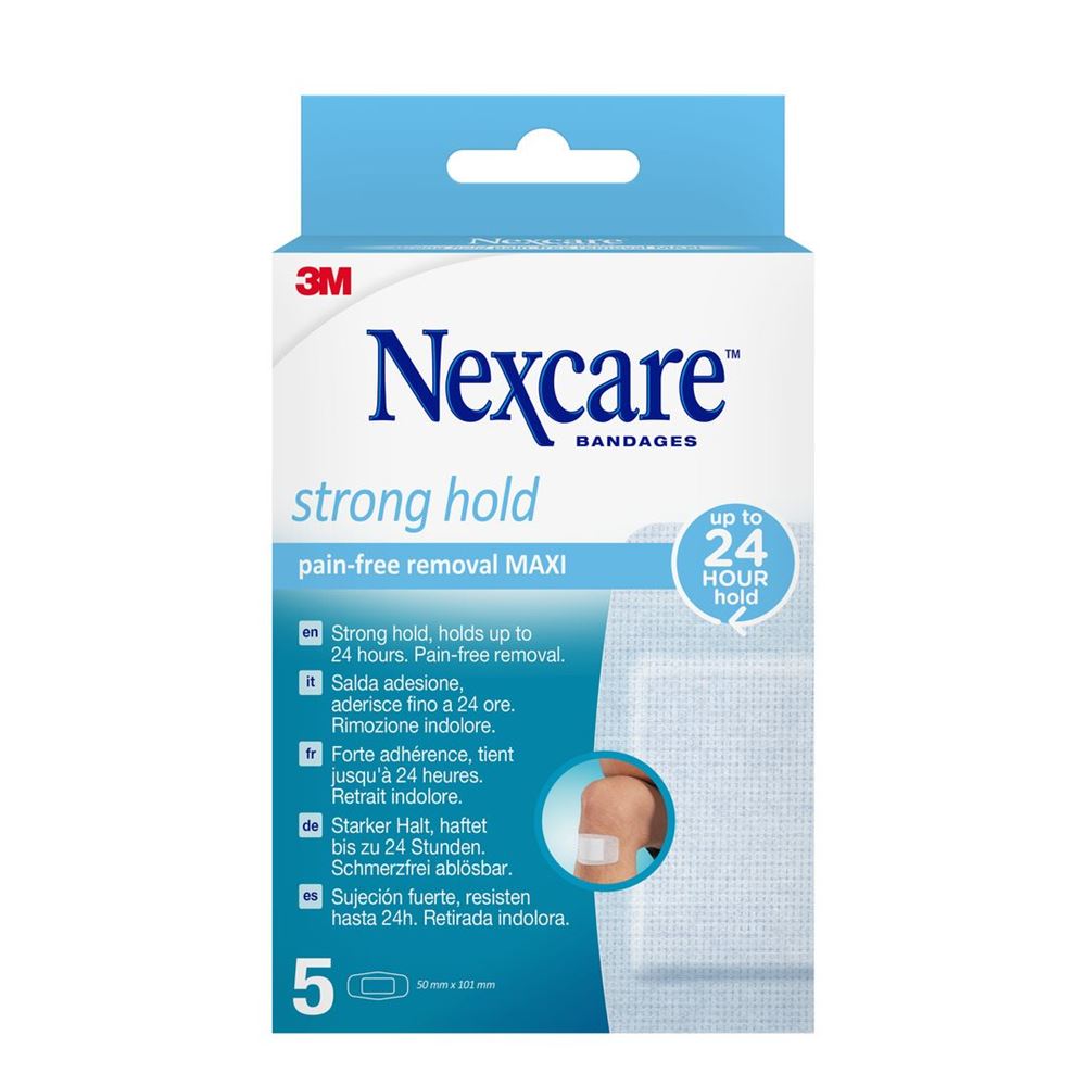Image of 3M Nexcare Strong Hold Maxi Pain Free Removal 50x100mm 5 Stk