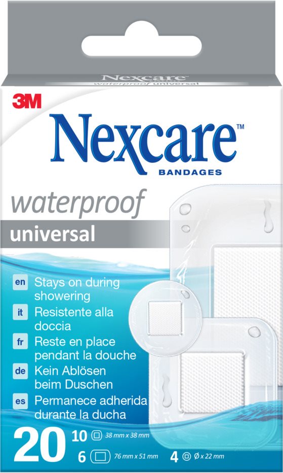 Image of 3M Nexcare Waterproof universal Pflaster 3 Grössen gemischt 20 Stk