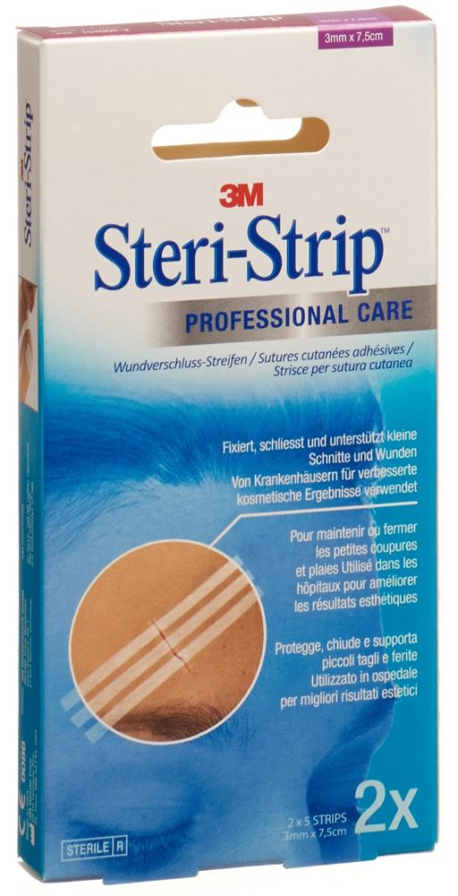 3M Steri Strip 3x75mm blanc renforcé 2 x 5 pce