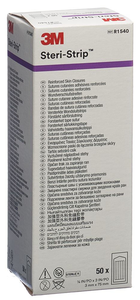 Image of 3M Steri Strip 3x75mm weiss verstärkt 50 x 5 Stk