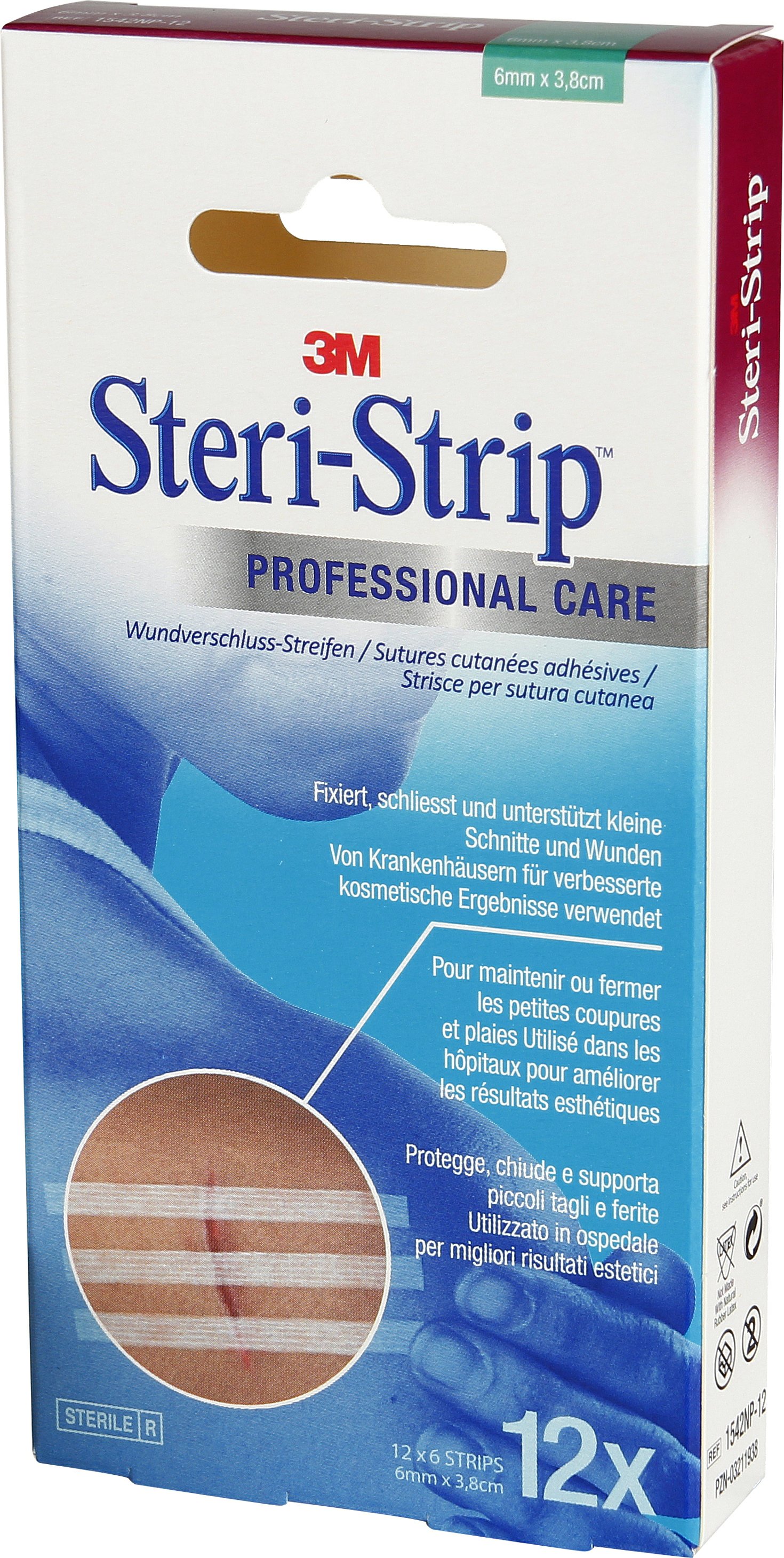 Image of 3M Steri Strip 6x38mm weiss verstärkt 12 x 6 Stk