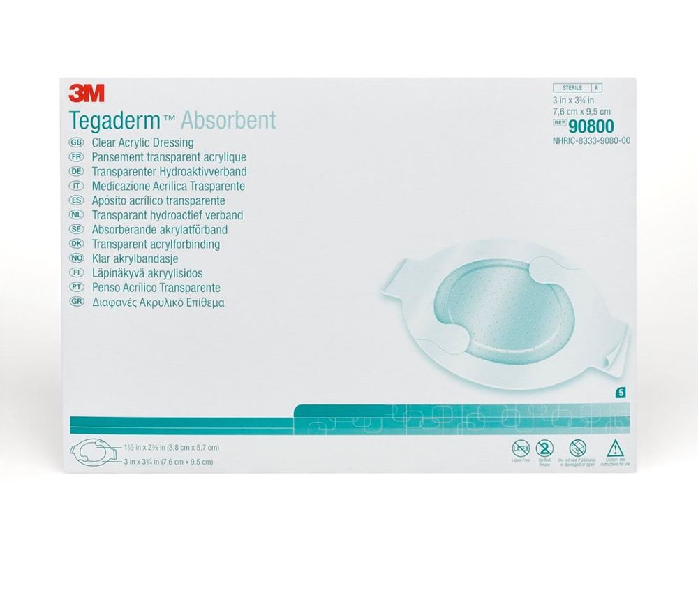 3M Tegaderm Absorb medicazione per ferite 7,6x9,5 cm 10 pezzi