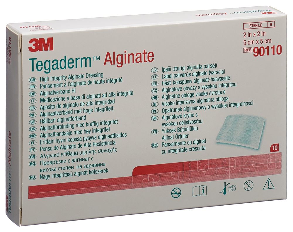 Image of 3M Tegaderm Alginat Kompresse 5x5cm 10 Stk