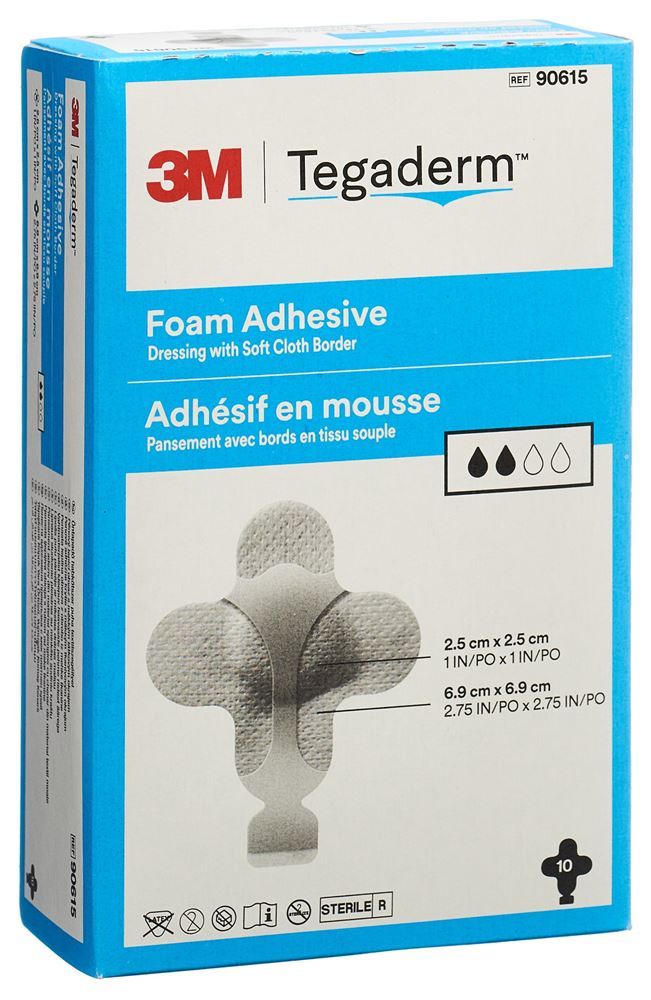 Image of 3M Tegaderm Foam HP Schaumkompresse Mini Kreuz adhesive 10 Stk
