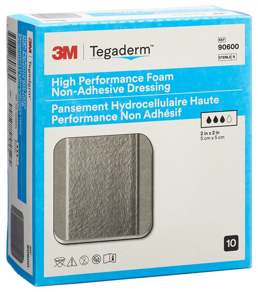 Image of 3M Tegaderm High Performance Foam Schaumkompresse 5.1x5.1cm non adhäsiv 10 Stk