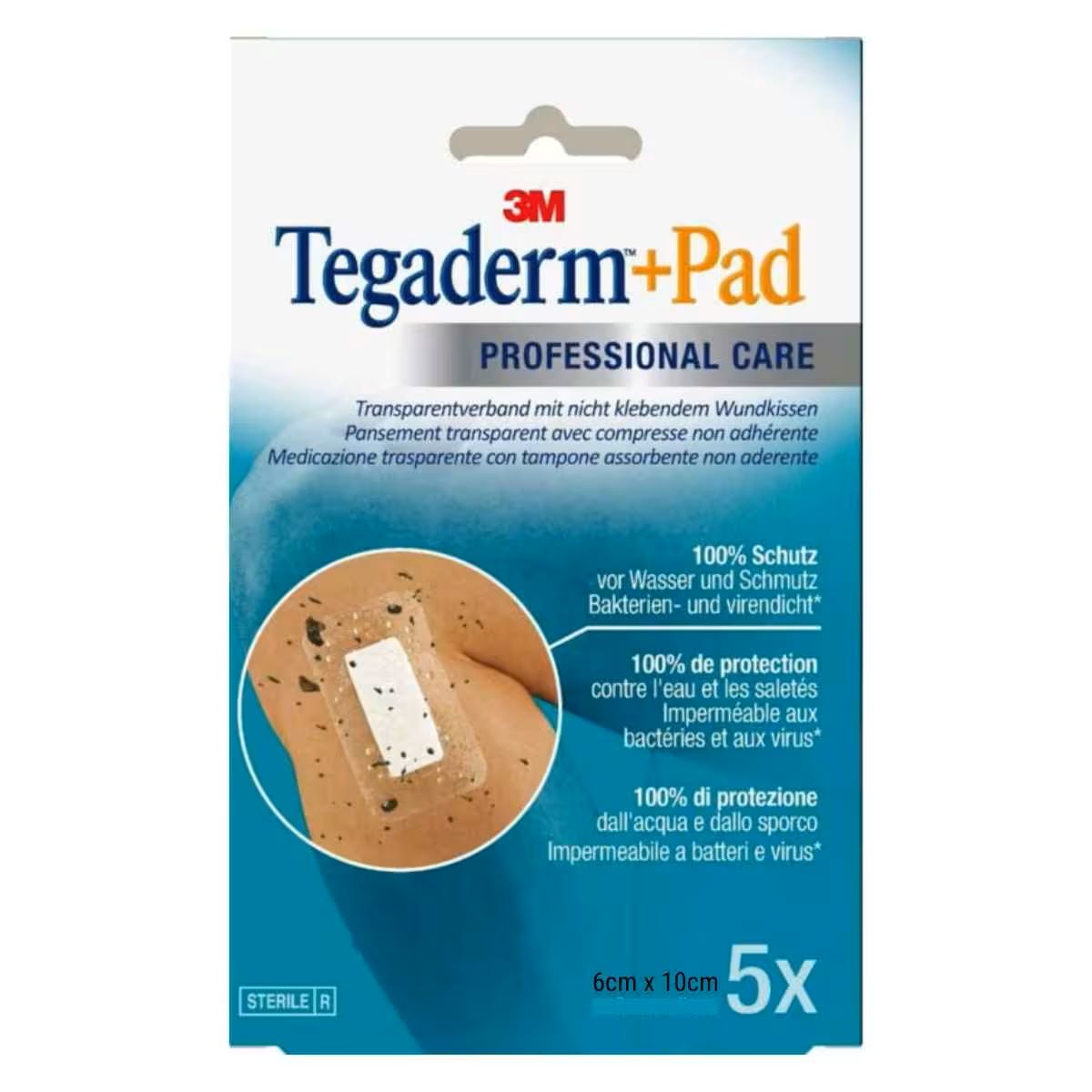 3M Tegaderm+Pad 6x10cm Wundkissen 2.5x6cm 5 Stk