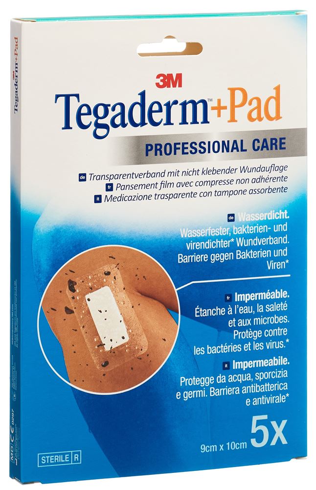 Image of 3M Tegaderm+Pad 9x10cm Wundkissen 4.5x6cm 5 Stk
