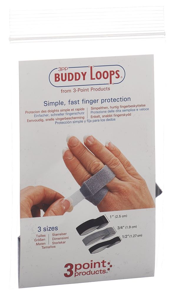 Image of 3pp Buddy Loops 1/2"" 1.27cm breit schwarz 5 Stk