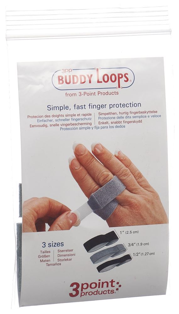 Image of 3pp Buddy Loops 3/4"" 1.90cm breit grau 5 Stk