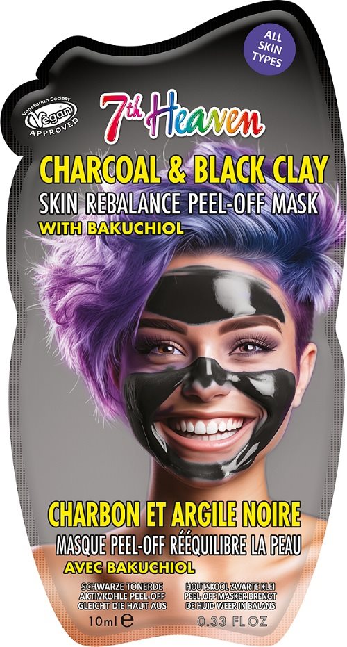 7th Heaven Peel-Off Mask Charcoal & Black Clay 10 ml
