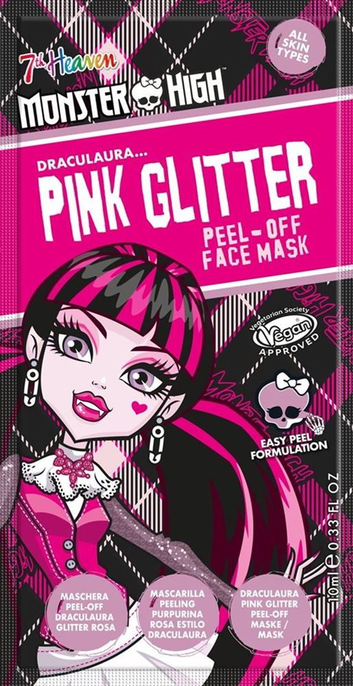 Image of 7th Heaven Peel-Off Mask Monster High Draculaura Glitter Pink 10 ml