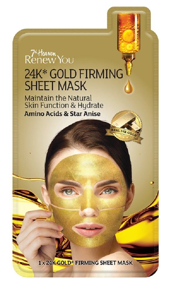 7th Heaven Sheet Mask Renew You 24k Gold Firming