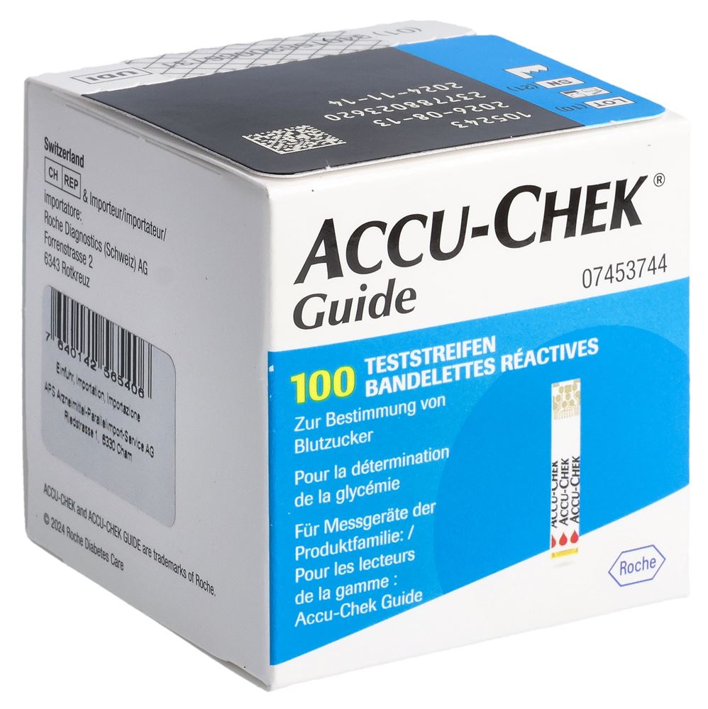 Accu-Chek (Pi-Aps) Guide Teststreifen 2 x 50 Stück | Blutzuckermessgeräte | Diabetes