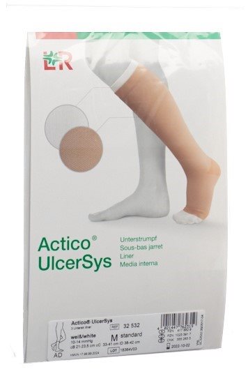 Image of Actico UlcerSys Unterstrumpf L lang weiss 3 Stk