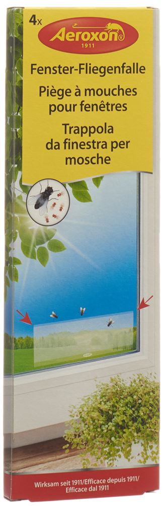 Aeroxon Piège à mouches pour fenêtres transparent 4 pce
