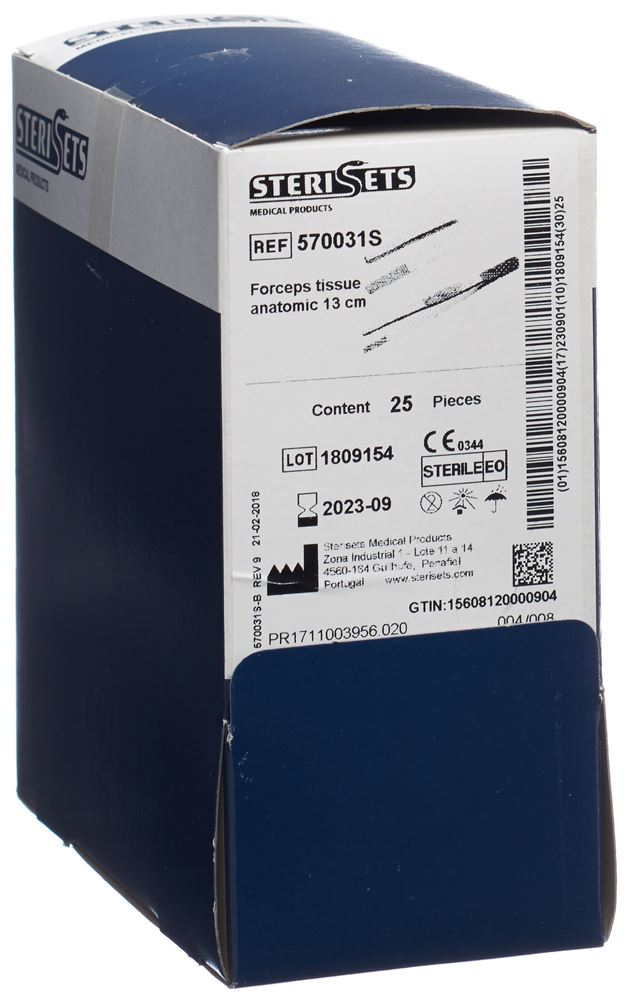 Image of Aichele 1x steril Pinzette anatomisch 13cm gerade 25 x