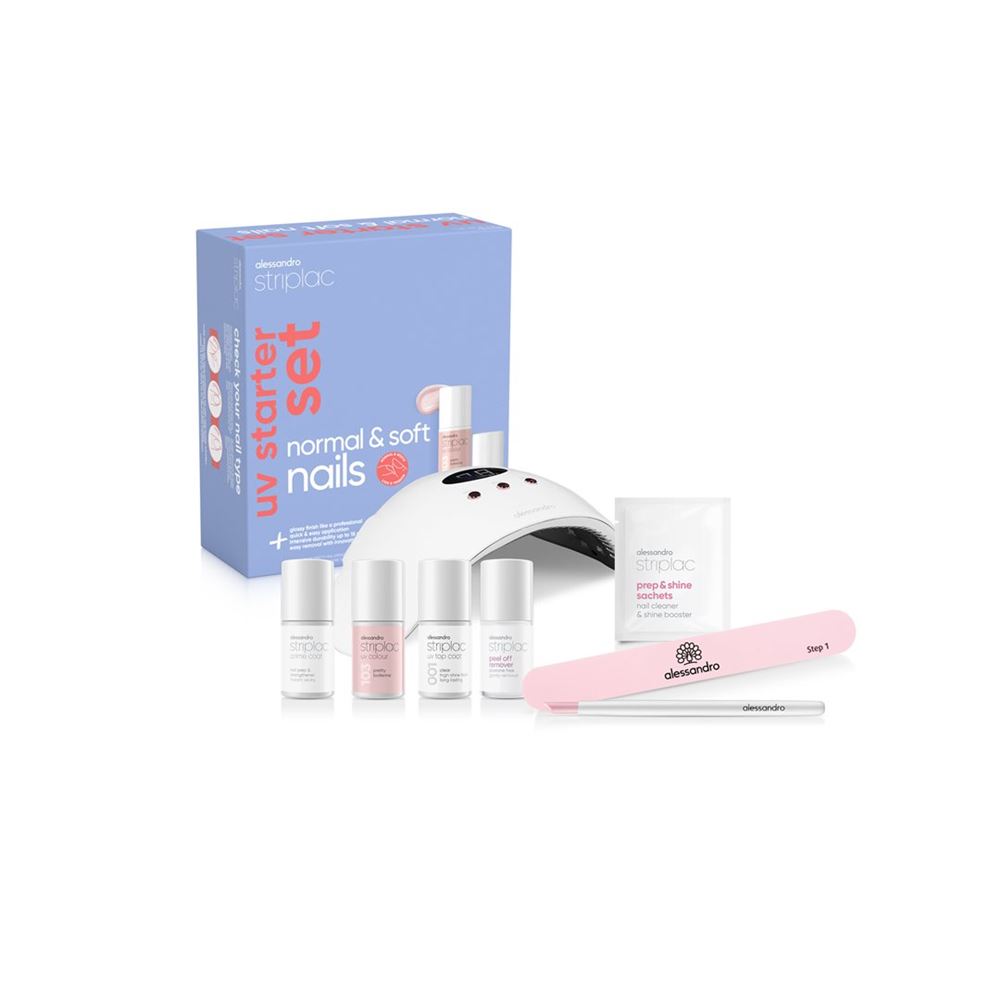 Image of Alessandro International Striplac UV Starter Set Normal & Soft Nails 1 Colour