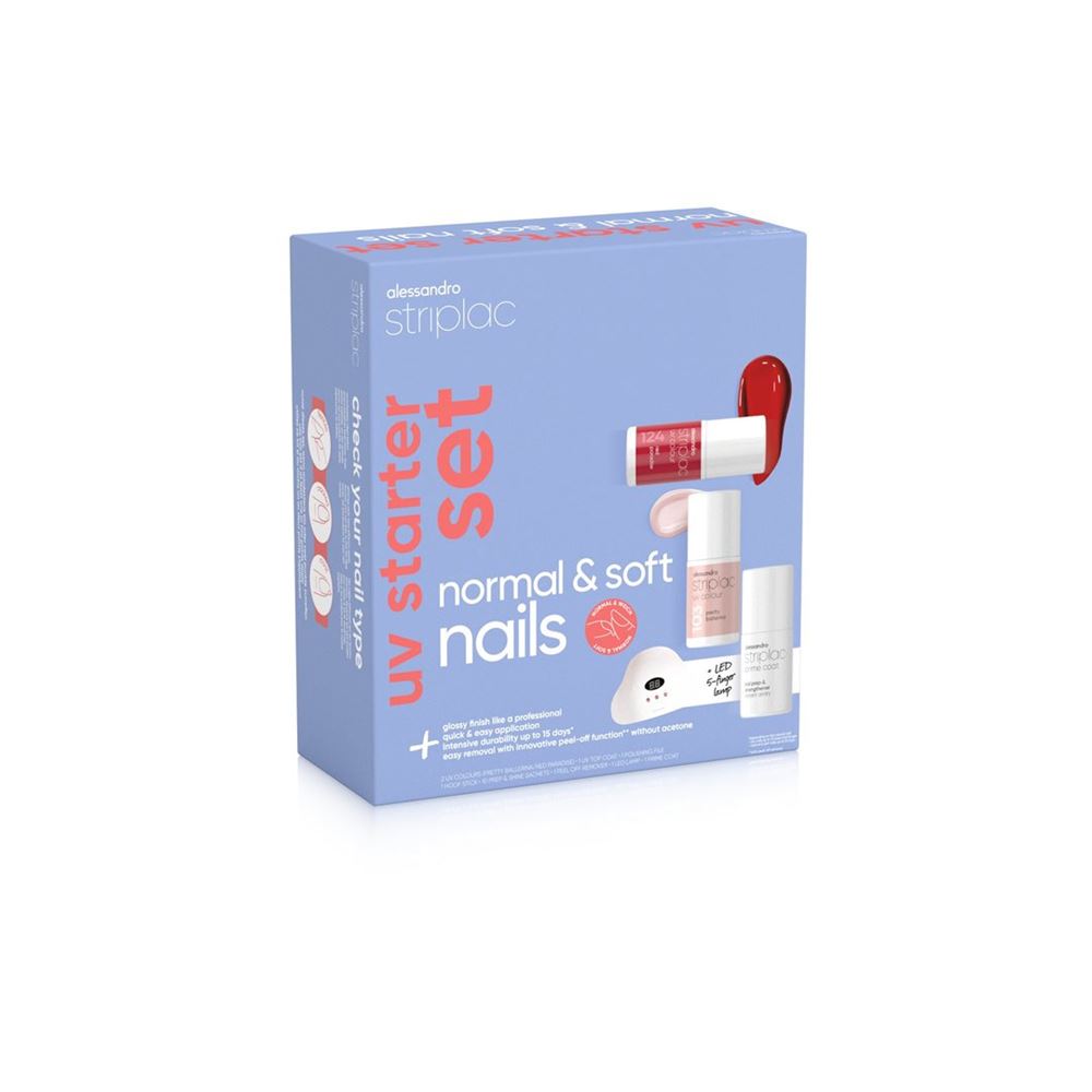 Image of Alessandro International Striplac UV Starter Set Normal & Soft Nails 2 Colours